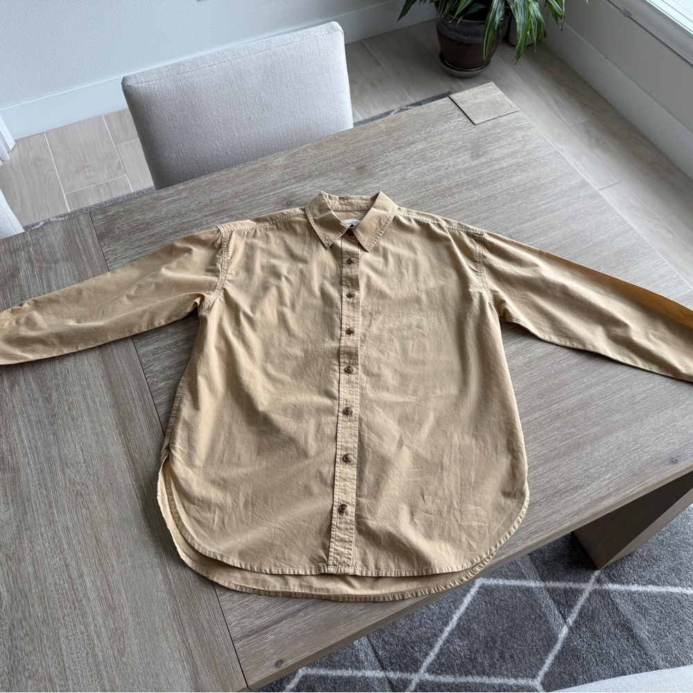 Tan Boyfriend Button Down Shirt XS Like New